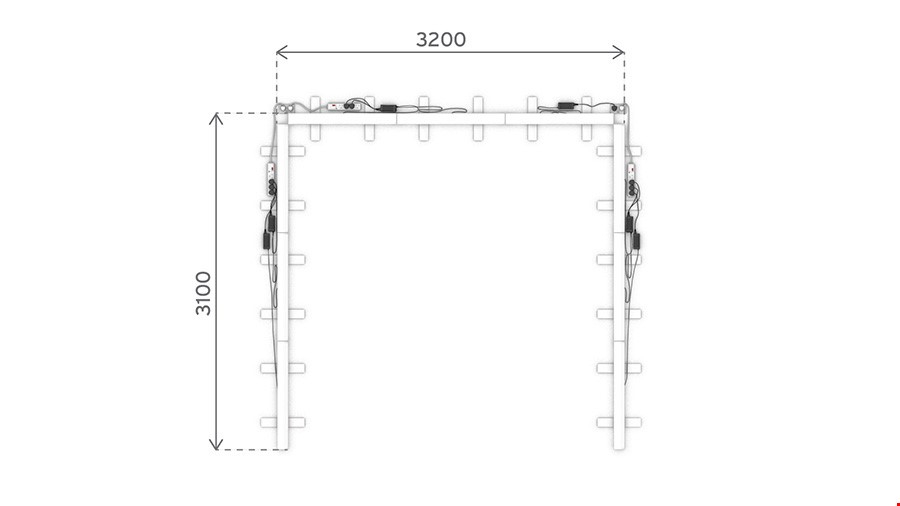 Floor Plan of iLLUMiGO™ U-Shaped LED Lightbox 3.5m x 3.5m