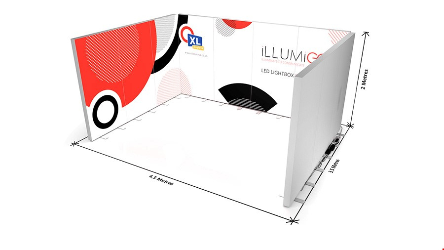 iLLUMiGO™ LED Exhibition Stand Booth Exhibition Stand 3.5m x 4.5m Floor Plan