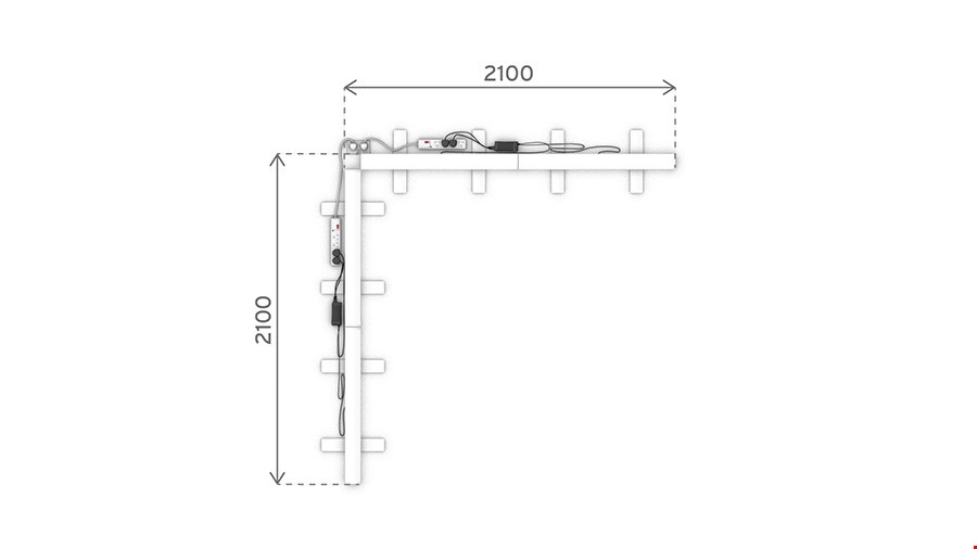 iLLUMiGO™ L-Shaped 2.5m x 2.5m Stand Floorplan Comprised Of Four LED Banners
