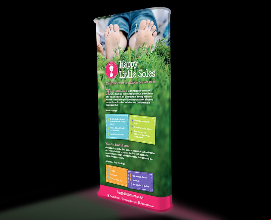 Formulate Monolith LED Banner Backlit Fabric Display With Top And Bottom LED Strip Lights