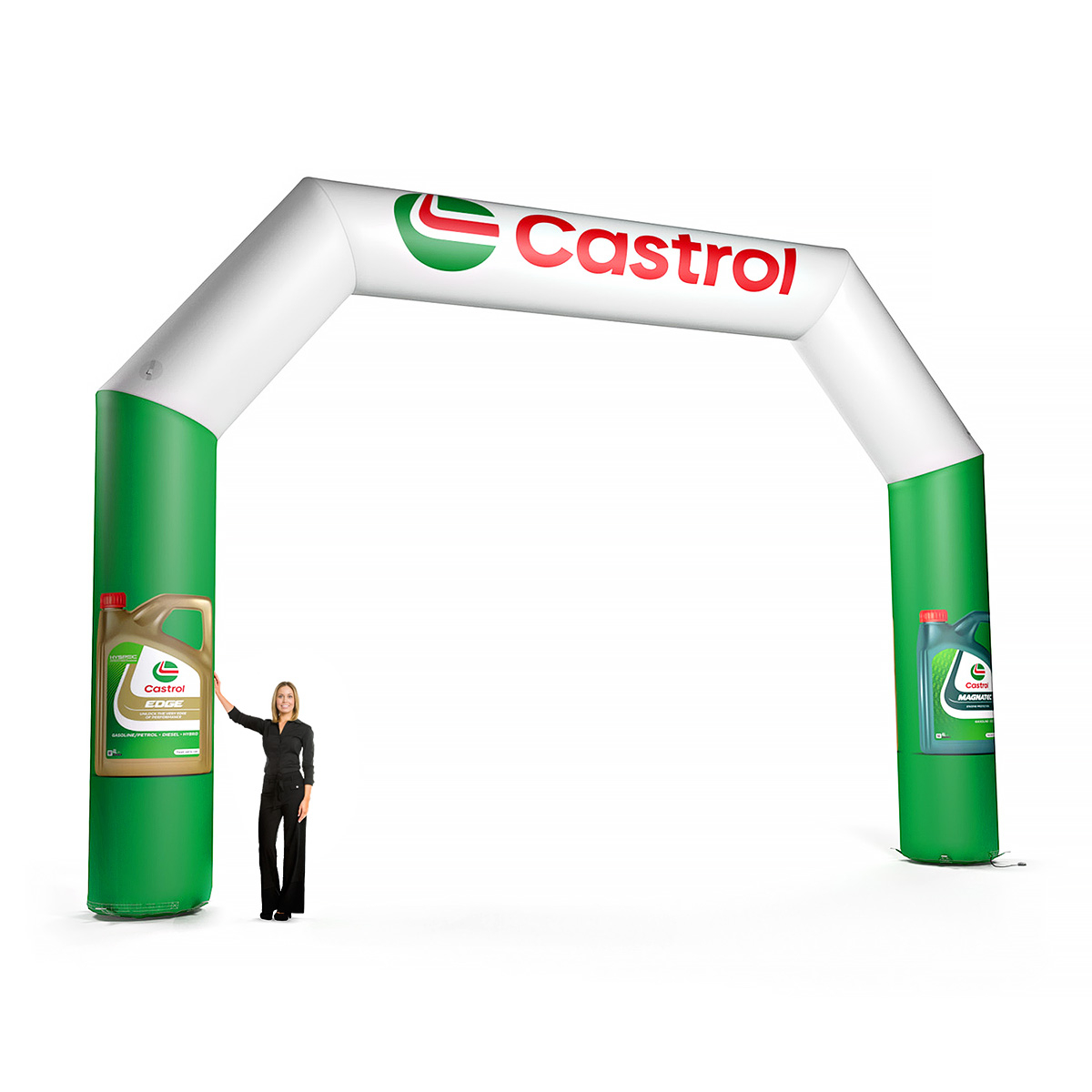 8m Inflatable Running Arch Custom Printed Angled Shape