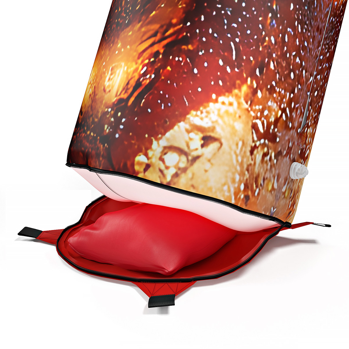 Sealed Inflatable Air Column With Zip Up Sand Bag Compartment in Tube Base