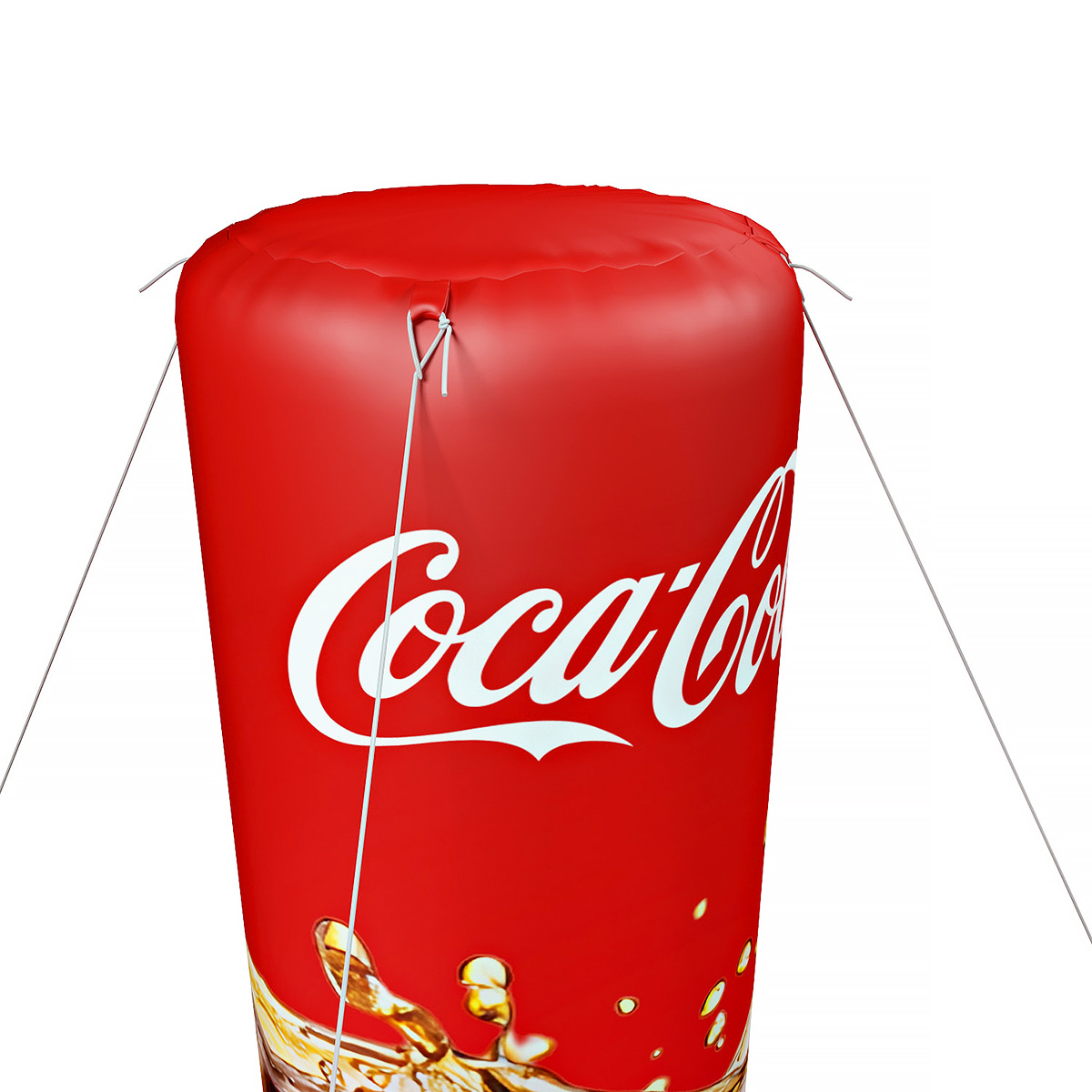 Inflatable Marketing Tube With Tethering Anchor Points For Use With Guy Ropes Outdoor Events