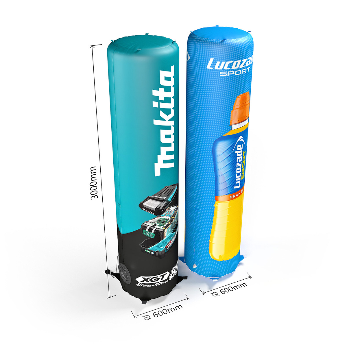 Dimensions of 3m High Inflatable Columns Outdoor Advertising Displays