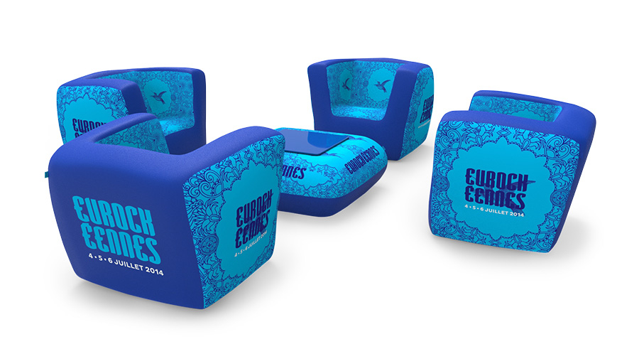 Inflatable Chair & Table Set With Fully Branded Covers