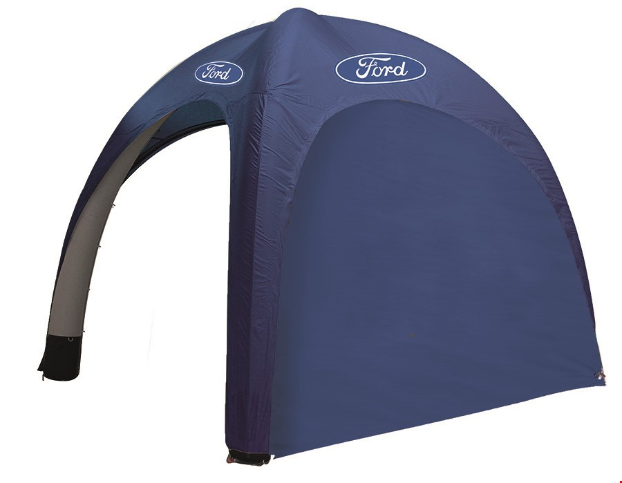 3m x 3m Inflatable Outdoor Exhibition Tent With Custom Printed Roof And Plain Blue Wall