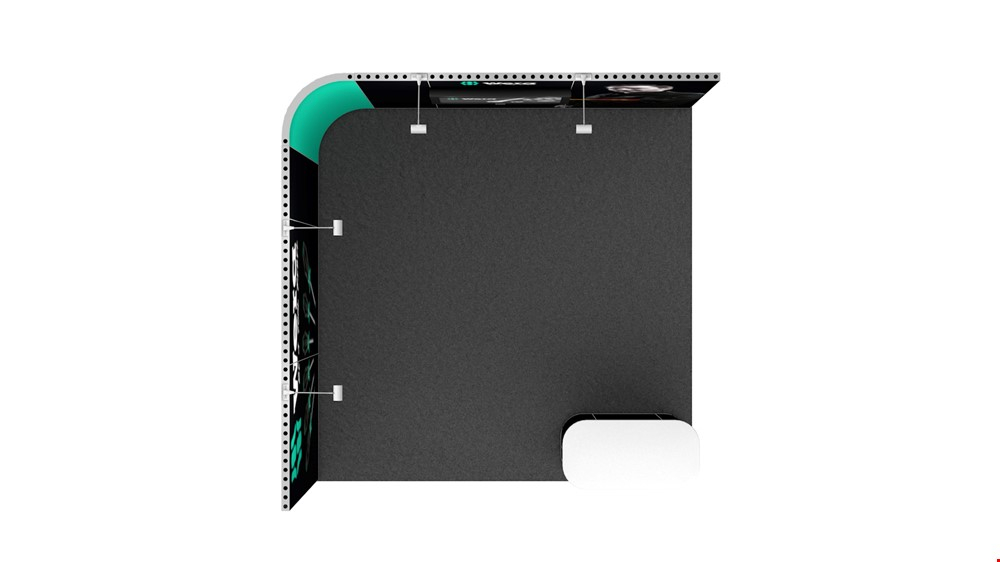 Top View Of Integra® 3m x 3m Corner Exhibition Stand For Rent 