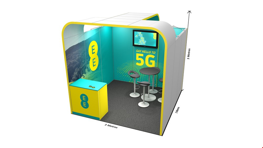 Integra<sup>®</sup> 3m x 3m Exhibition Stand For Hire With Custom Counter
