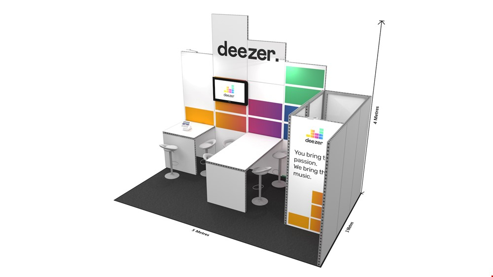 Integra<sup>®</sup> 5m x 3m Corner L-Shaped Exhibition Stand Rental
