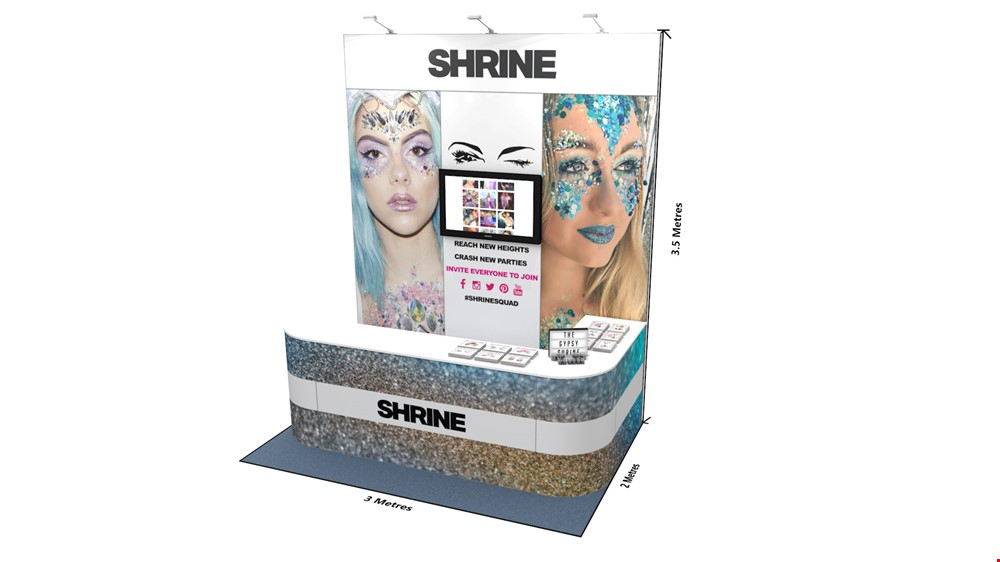 Integra<sup>®</sup> Exhibition Stand Hire Services 3m x 2m Backwall Display Stand With Exhibition Counter For Hire