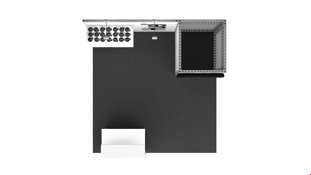 Top View of Integra<sup>®</sup> Rental Trade Show Stand 3m x 3m L-Shaped Display