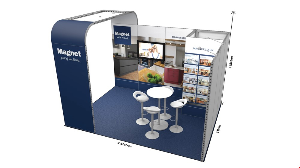 Integra<sup>®</sup> Hire Exhibition Stand 4m x 3m Corner Display Stand With Arch