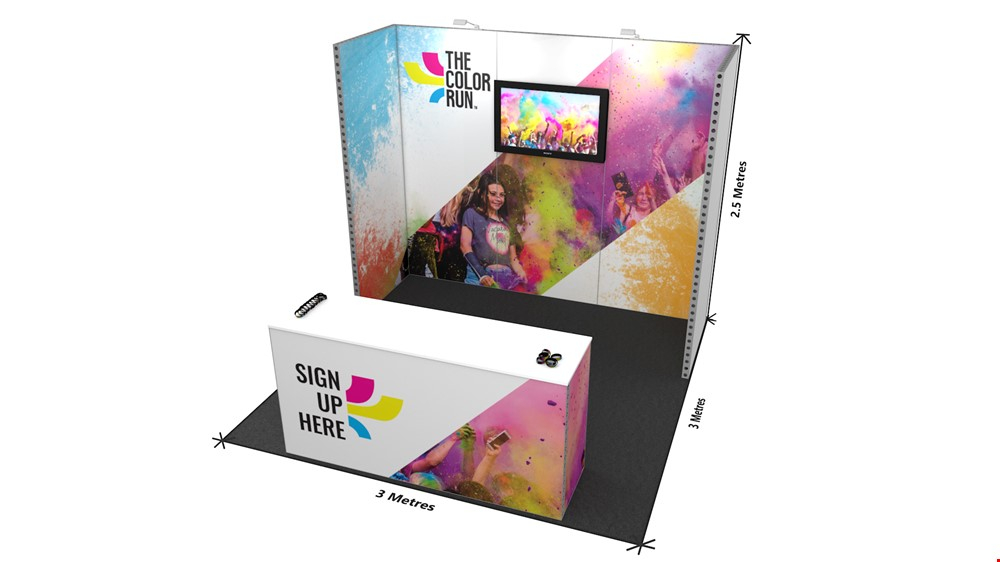 Integra<sup>®</sup> Rental Exhibition Stand Backwall 3m x 3m Trade Show Stand Hire Services