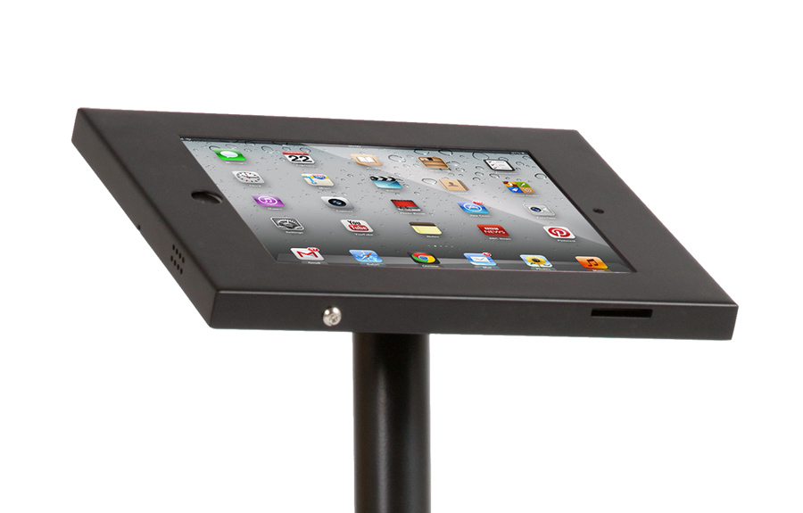 iPad Floor Stand Set in Landscape (horizontal) Orientation.