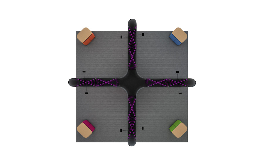 Top View Of 5m x 5m Linked Pop Up Display Island