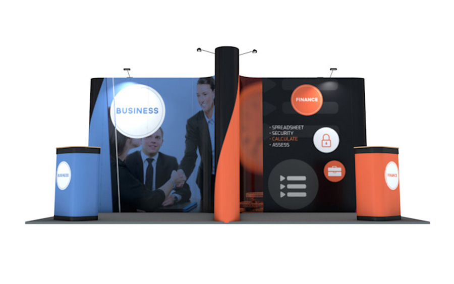 Complete Linked Pop Up Exhibition Stand Fits Into The Four Supplied Transportation Cases