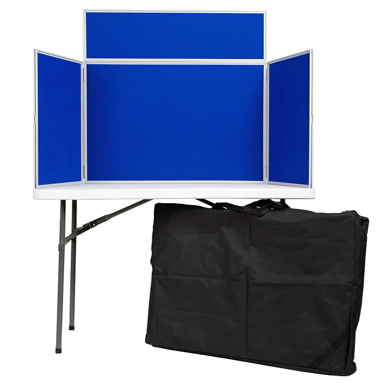 Junior Table Top Display Boards. Folding Lightweight Displays with header + carry Bag