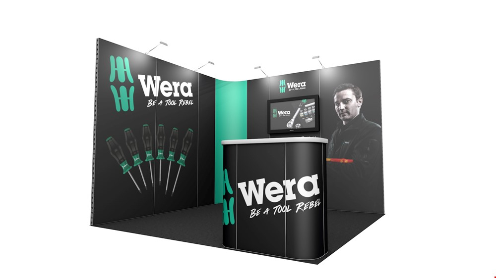 Integra<sup>®</sup> Exhibition Stand 3m x 3m L-Shaped Kit 51 - To Hire