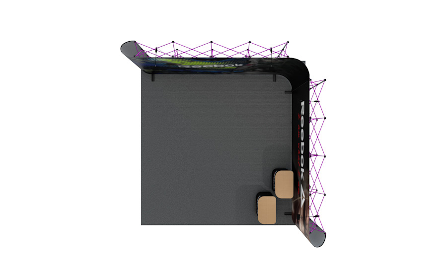 Top View Of 4m x 4m Linked Pop Up L-Shaped Exhibition Stand
