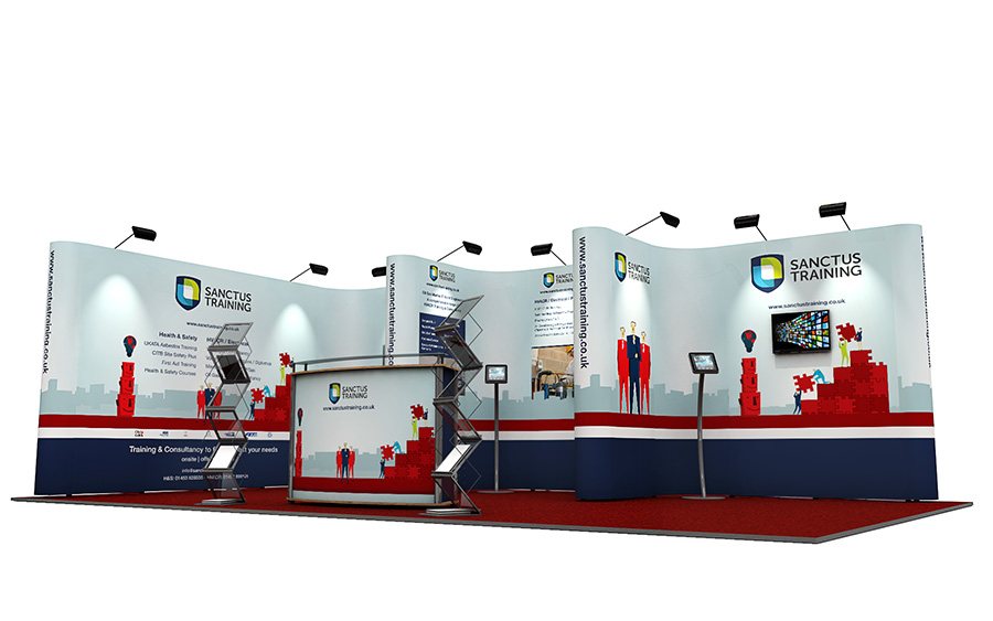 L-Shape Pop Up Stand 4m x 7m