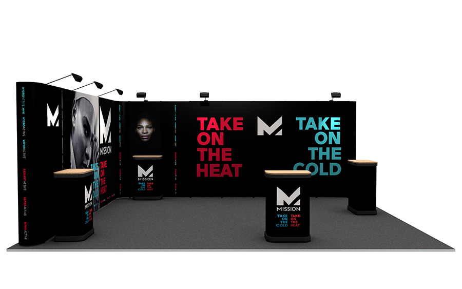 L-Shaped 5m x 6m Pop Up Exhibition Stand Left Side