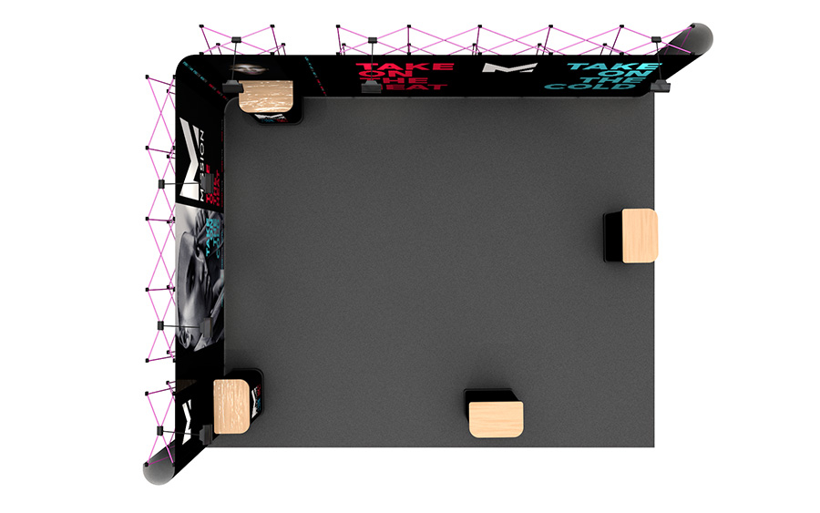 L-Shaped 5m x 6m Pop Up Exhibition Stand Left Side Plan View