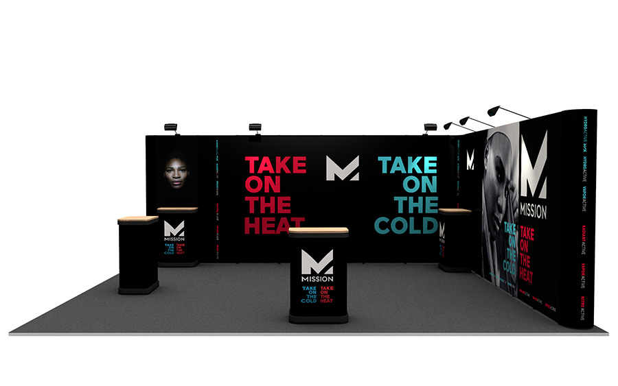 L-Shaped 5m x 6m Pop Up Exhibition Stand Right Side