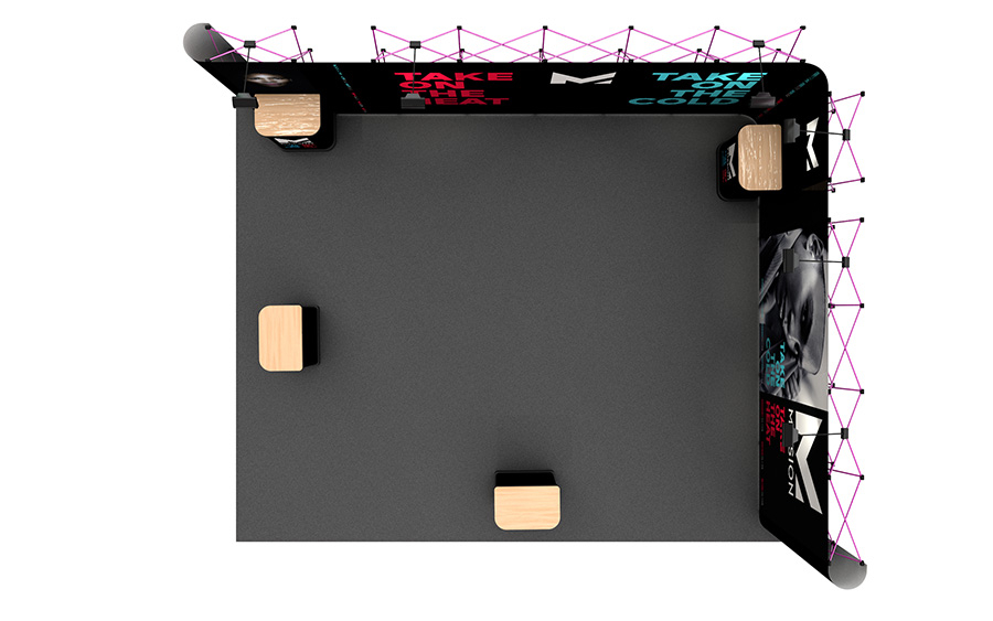 L-Shaped 5m x 6m Pop Up Exhibition Stand Right Side Plan View