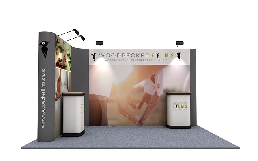 L-Shaped Linked Pop Up Stand 3m x 4m