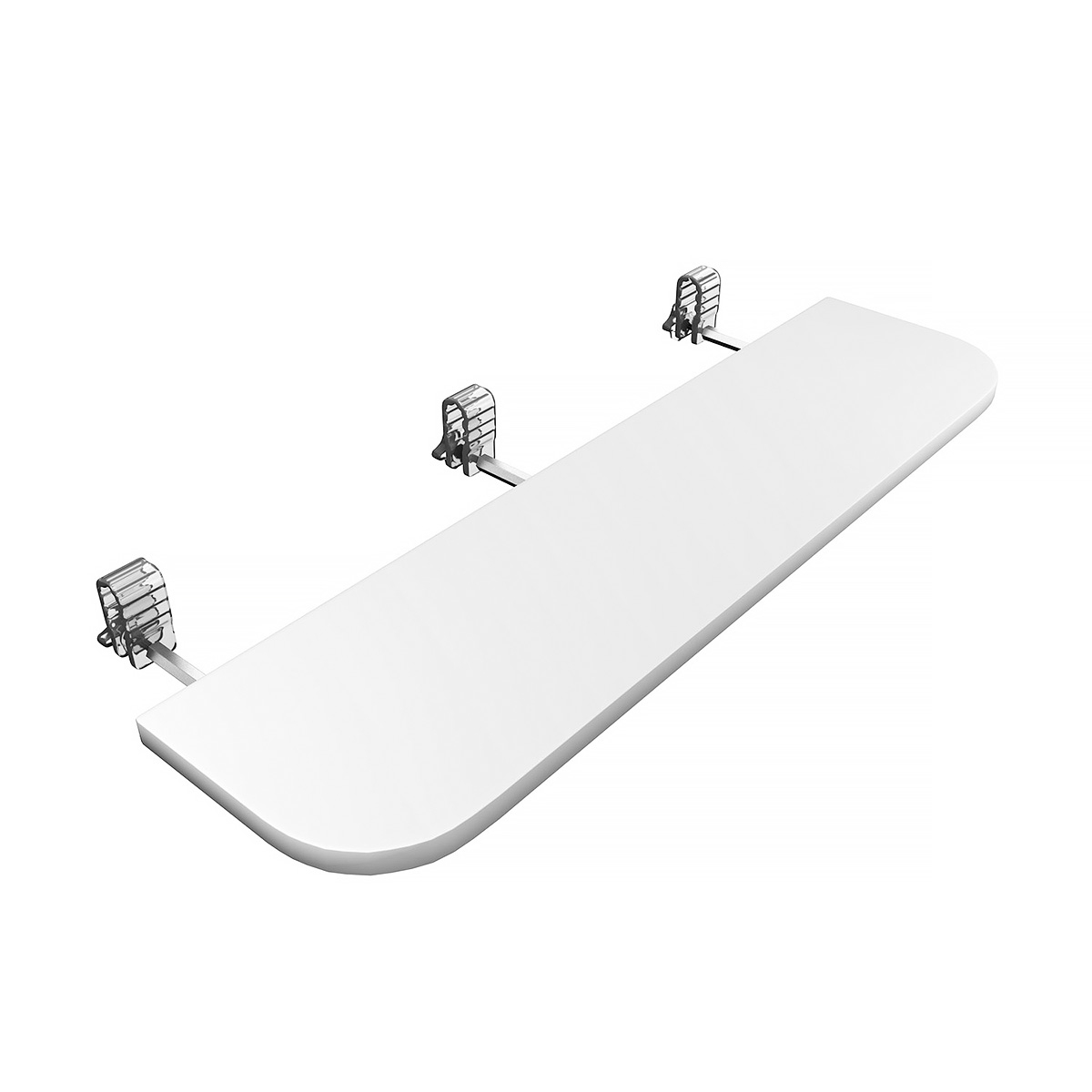 Floating Magnetic Display Shelf for FABRILUX® and SKYBRIDGE® Lightbox Exhibition Stands. Upgrade Your Lightbox Display & Professionally Present Product Samples or Marketing Literature. Sleek White Product Shelf For LED Lightboxes.