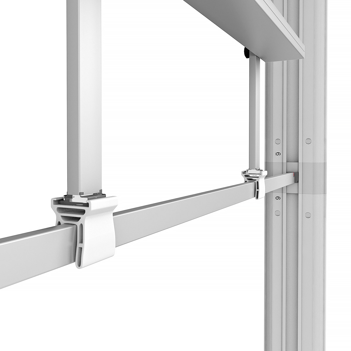 LED Lightbox Display TV Mount Bracket Installed Clips To Horizontal Support Bar