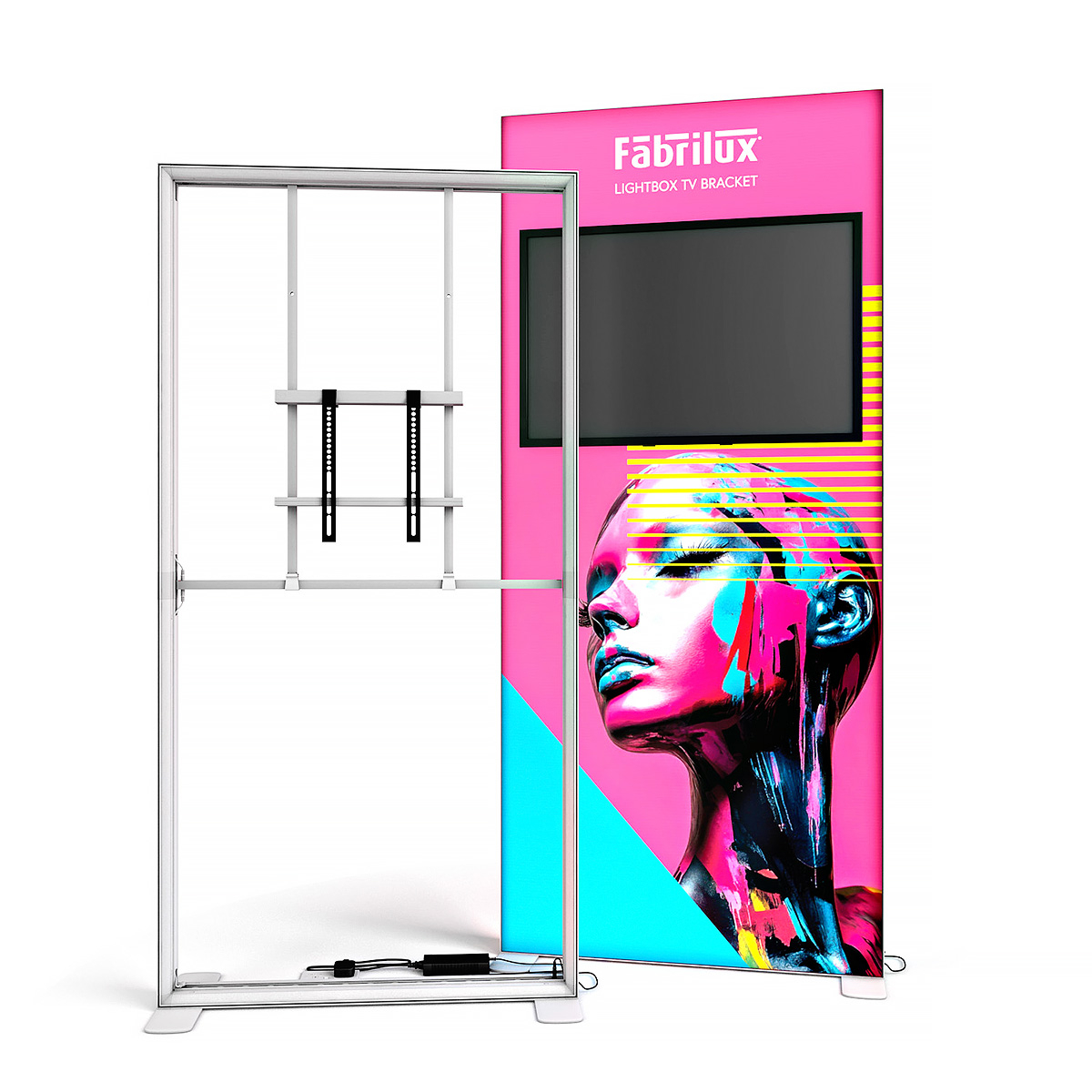 TV Mounting Bracket for XL Displays 850mm And 1000mm Wide Lightbox Exhibition Stands. Upgrade Your LED Lightbox Display & Showcase Digital Video Content to Increase Engagement When Integrated Within Your LED Lightbox.