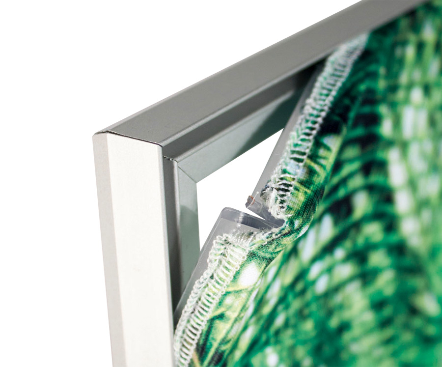 Silicone Edge Gasket on Fabric Graphic Easily Pushes into Frame