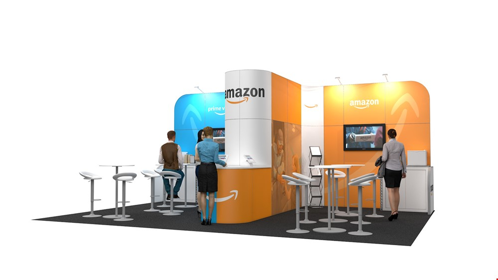 Large Format Integra® Display Stand For Hire With Storage Room And Accessories. Also Includes Exhibition Stand Design And Build