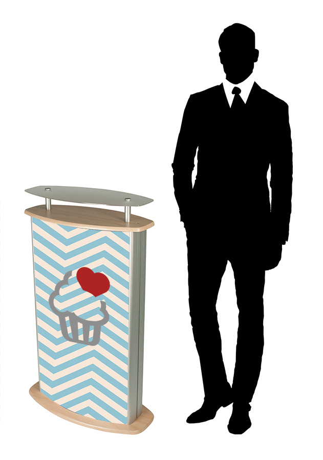 Lectern Display Podium with Top Shelf