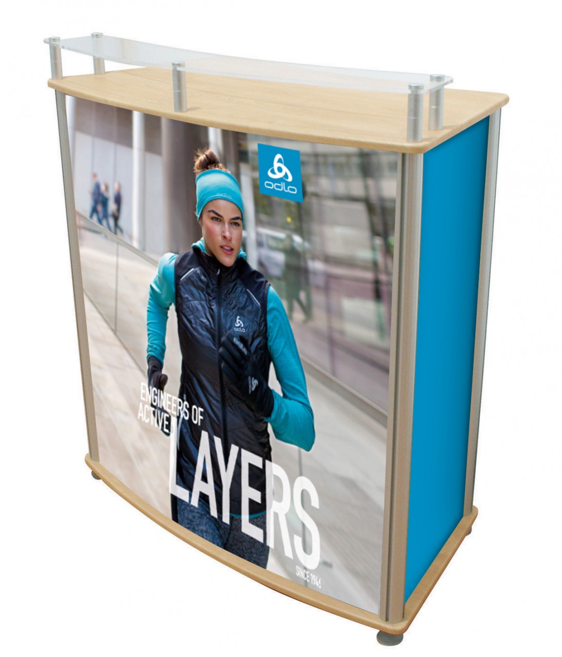 Linear Curved Counter with Rigid Foamex Graphics
