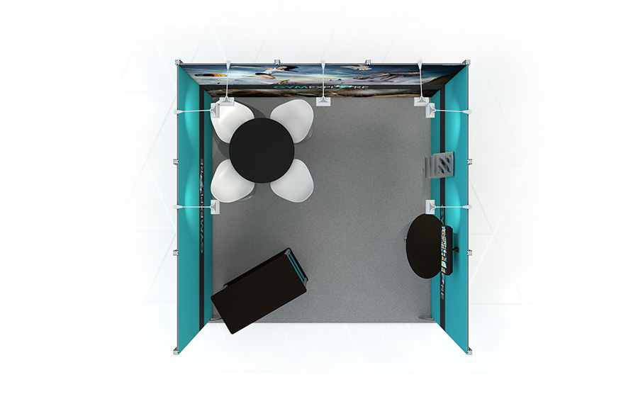 U-Shape Linear Exhibition Stand Plan View