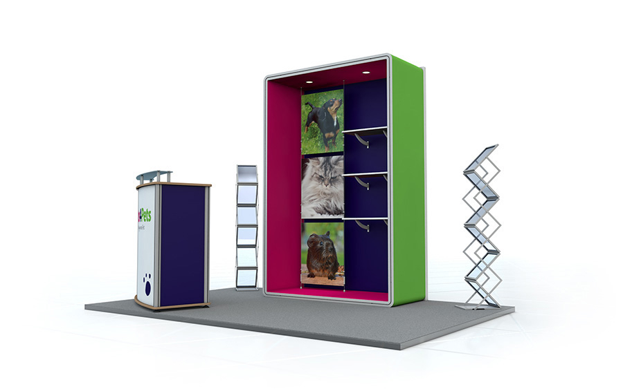 Linear Exhibition Stand With Linear Counter