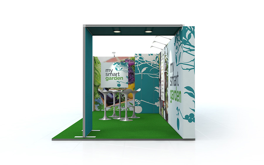 Linear Vector Exhibition Stand 6m x 3m Side View