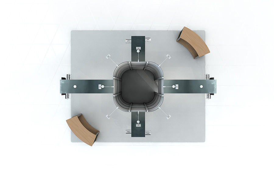 Linear Vector Exhibition Stand Plan View Without Hanging Fabric Display