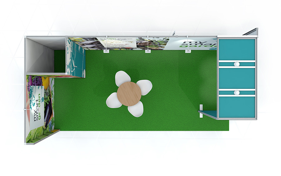 Plan View Linear Vector Exhibition Stand 6m x 3m