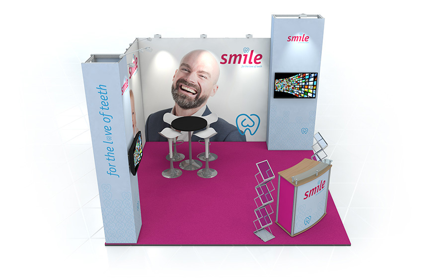 L-Shape Vector Exhibition Stand 4m x 4m