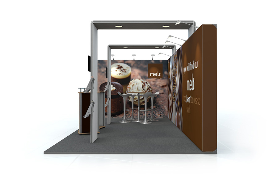 Side View Linear Vector Exhibition Stand 3m x 6m