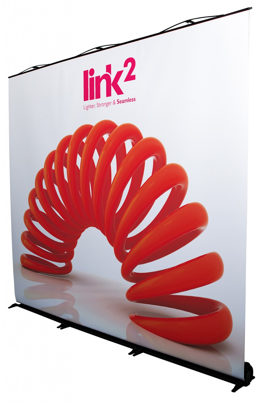 Three Single Link2 Roller Banners Linked Together