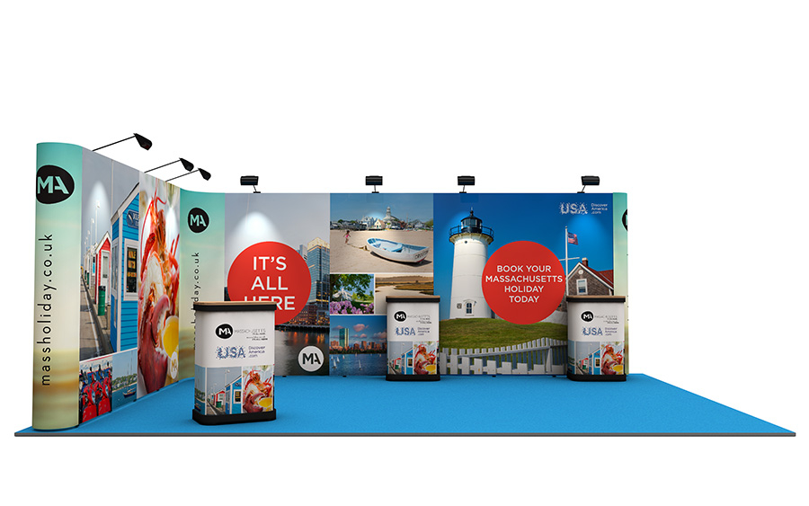 Linked 4m x 6m L-Shaped Pop Up Display Left Side