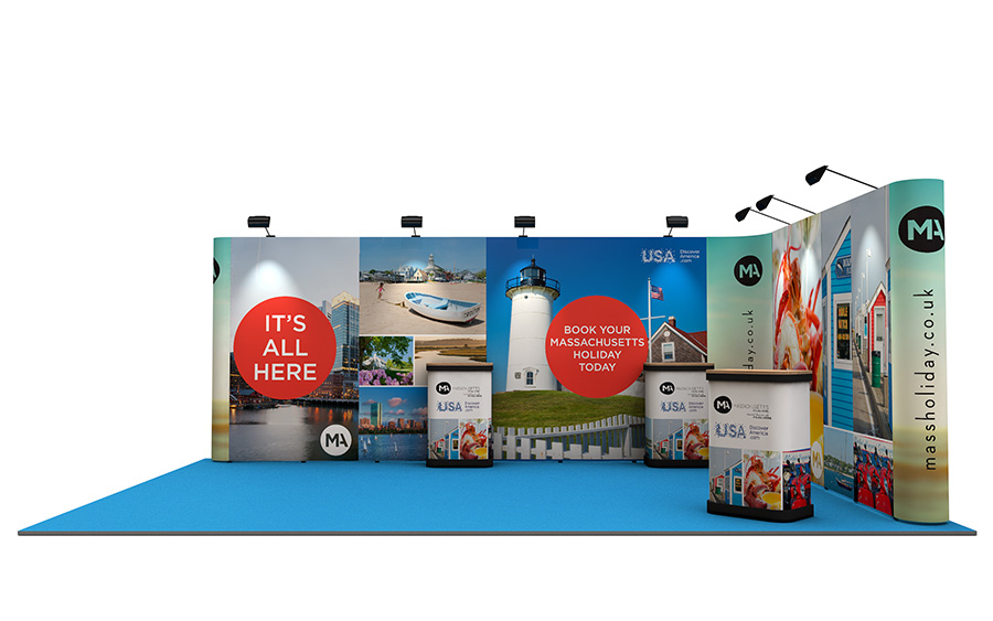Linked 4m x 6m L-Shaped Pop Up Display Right Side