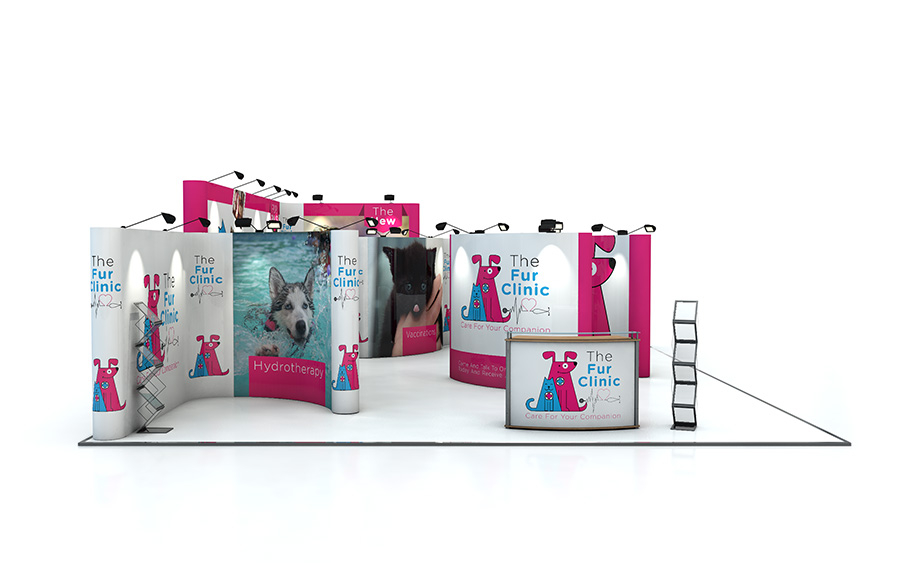 Linked Pop Up Exhibition Display Stand 10m x 8m