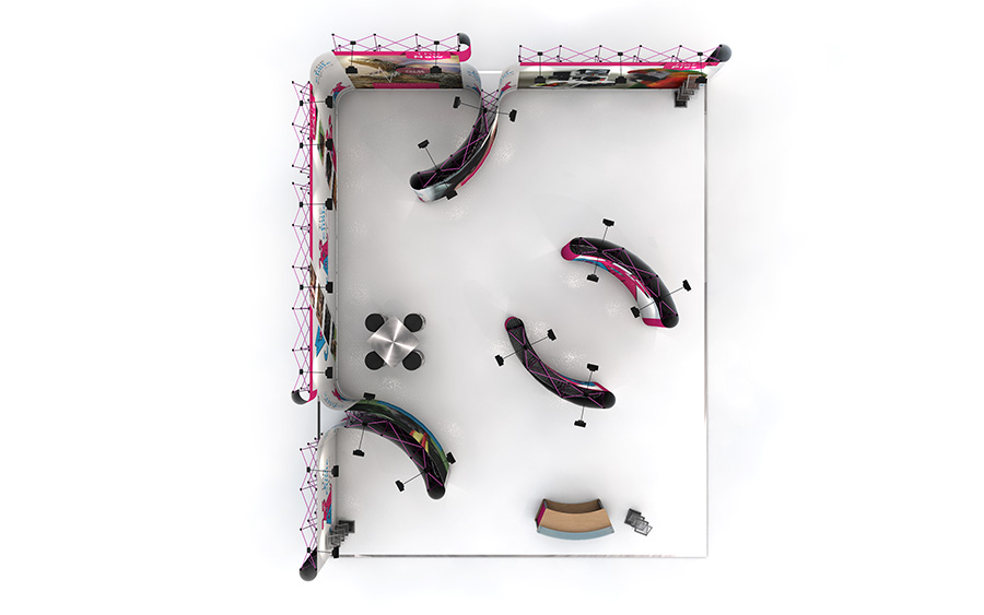 Linked Pop Up Exhibition Stand 10m x 8m Plan View