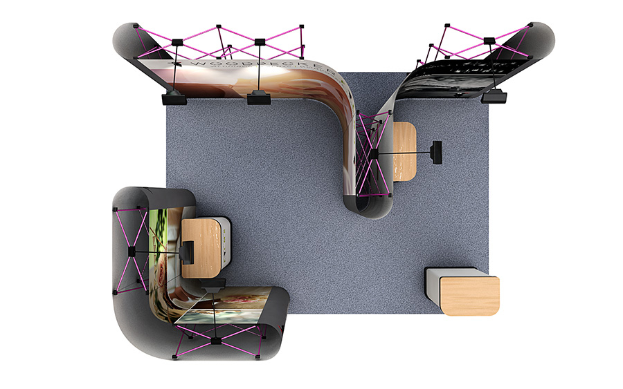 Linked Pop Up Exhibition Stand 3x4 Plan View