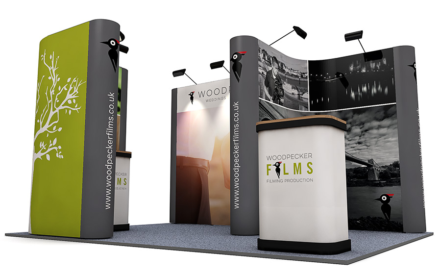 Linked Pop Up Exhibition Stand to Fit 3m x 4m Area